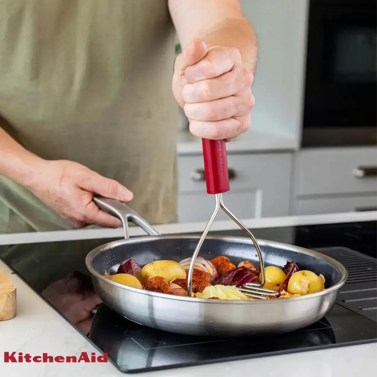 Amassador Batata Profissional Vermelho KitchenAid