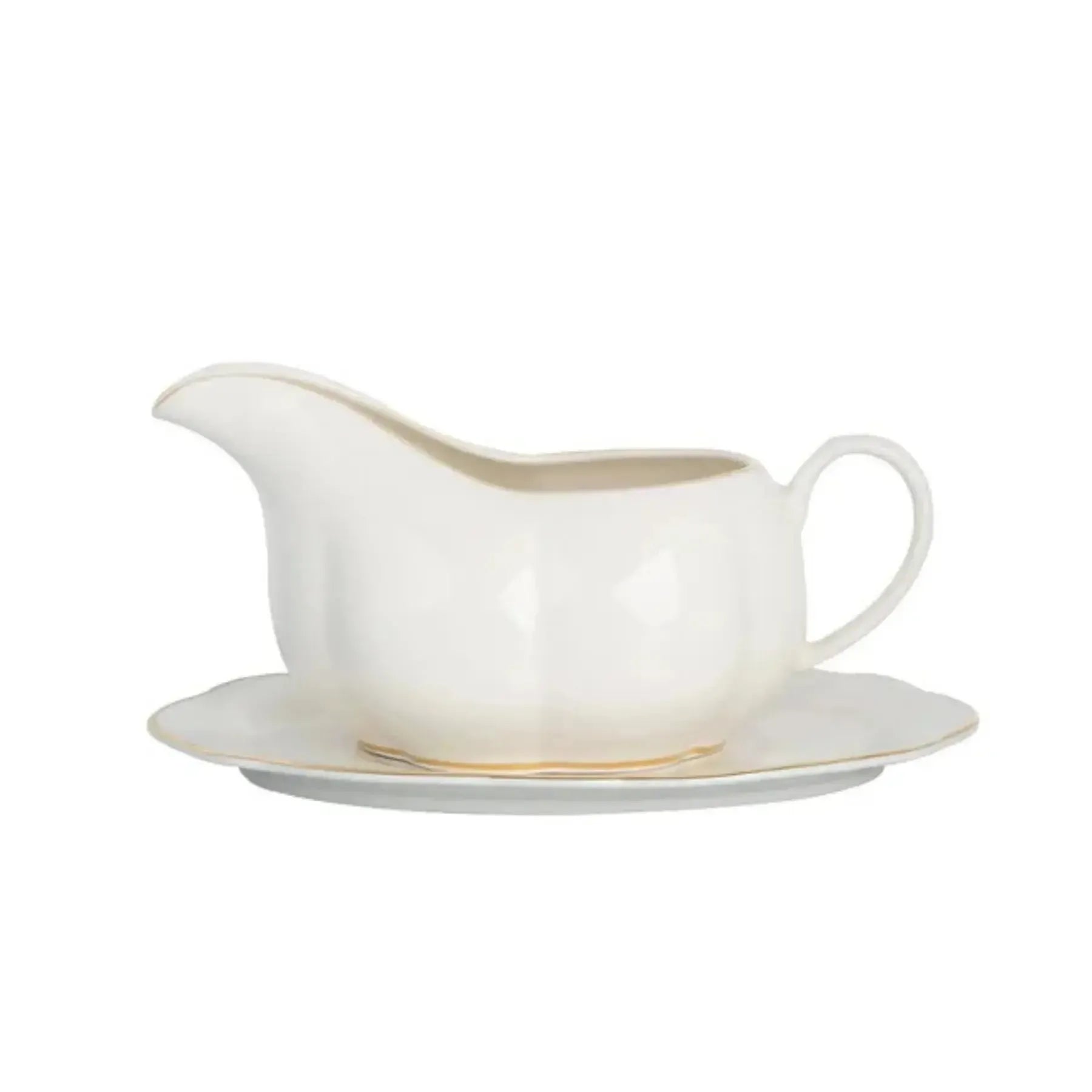Aparelho de Jantar Camélia 49Pçs New Bone China Filado Dourado L'Hermitage