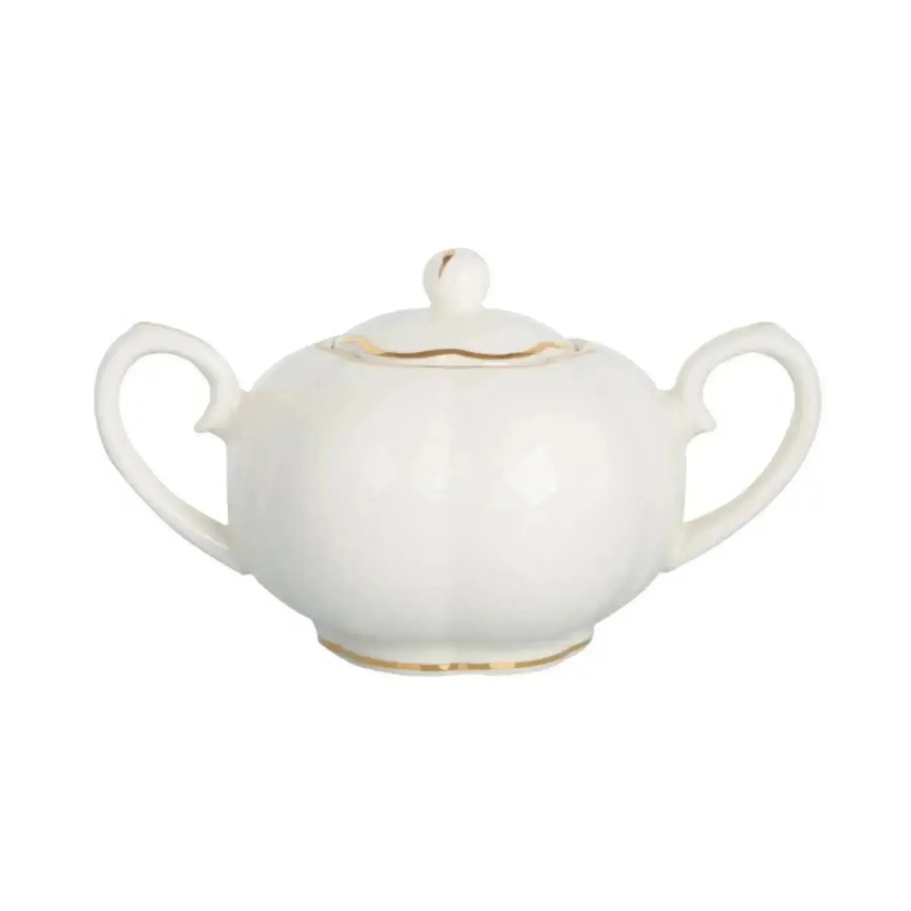 Aparelho de Jantar Camélia 49Pçs New Bone China Filado Dourado L'Hermitage